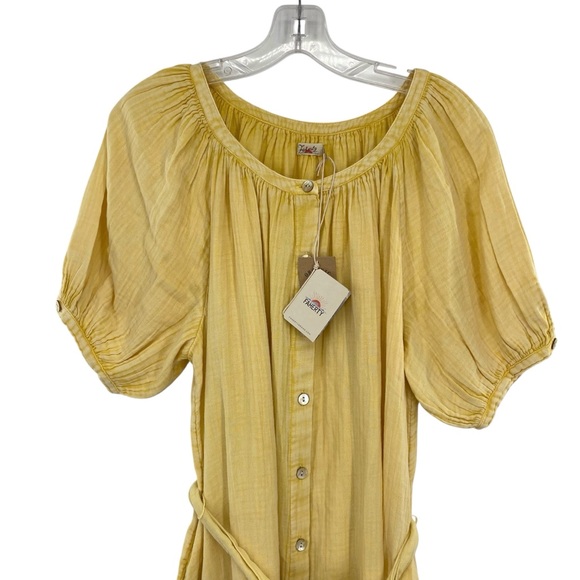 Faherty Dream Cotton Gauze Camel Dress in Sahara Sun New - Picture 4 of 9
